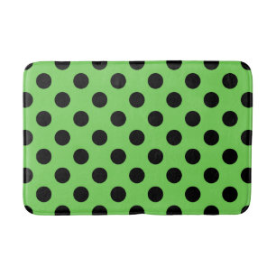 Black polka dots på kalkgrönt kalk badrumsmatta
