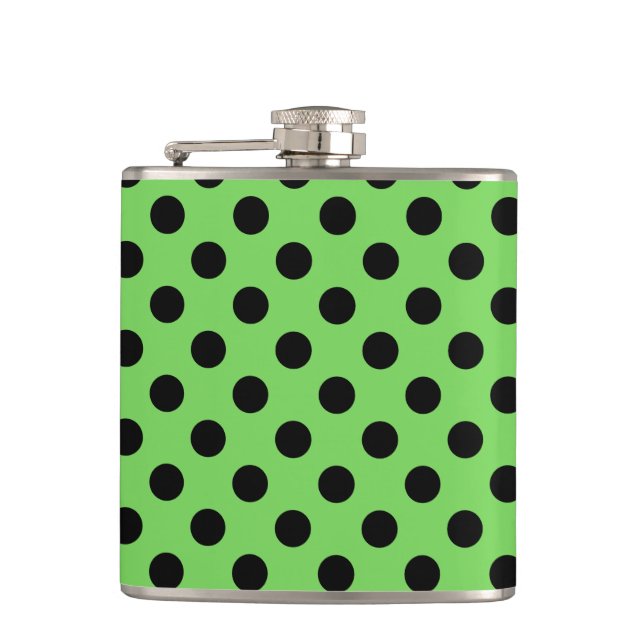 Black polka dots på kalkgrönt kalk fickplunta (Framsidan)