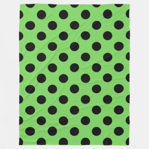 Black polka dots på kalkgrönt kalk fleecefilt