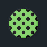 Black polka dots på kalkgrönt kalk magnet<br><div class="desc">Black polka dots på kalkgrönt kalk</div>