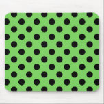 Black polka dots på kalkgrönt kalk musmatta<br><div class="desc">Black polka dots på kalkgrönt kalk</div>