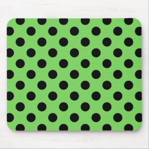 Black polka dots på kalkgrönt kalk musmatta
