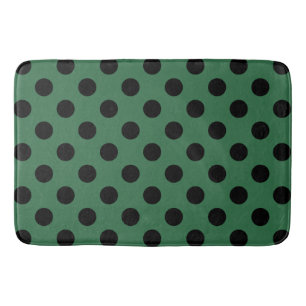 Black polka dots på kelly grönt badrumsmatta