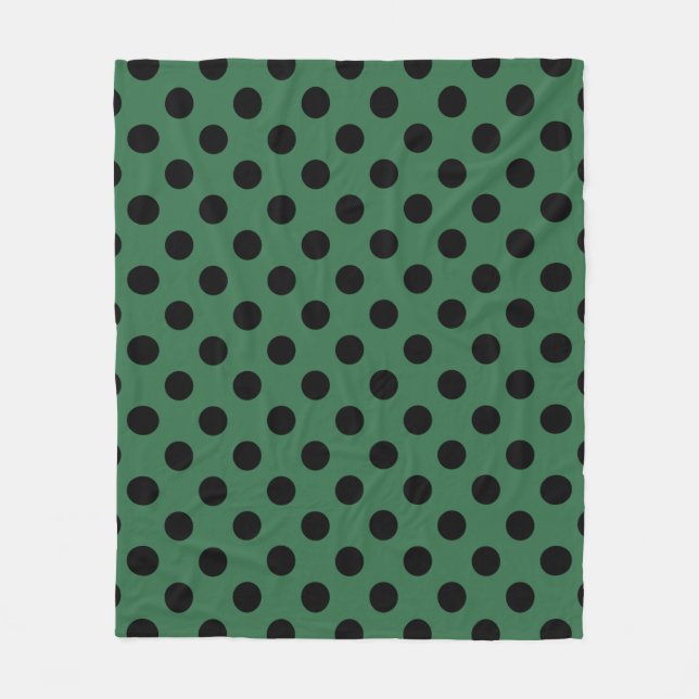 Black polka dots på kelly grönt fleecefilt (Framsidan)