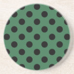 Black polka dots på kelly grönt underlägg sandsten<br><div class="desc">Black polka dots på kelly grönt</div>