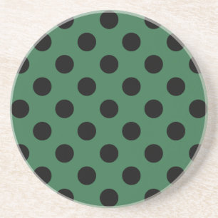 Black polka dots på kelly grönt underlägg sandsten