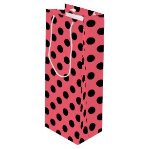 Black polka dots på korall