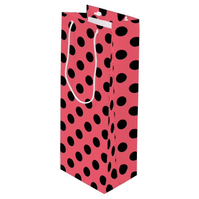 Black polka dots på korall (Framsidan Vinklad)