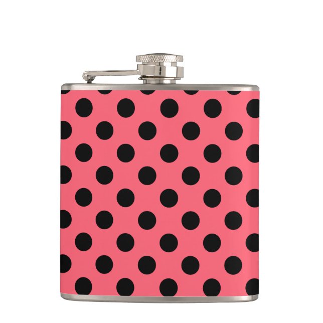 Black polka dots på korall fickplunta (Framsidan)