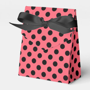Black polka dots på korall presentaskar