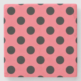 Black polka dots på korall stenunderlägg