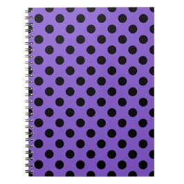 Black polka dots på lavender anteckningsbok