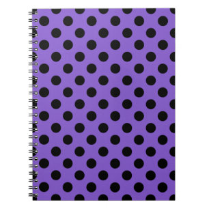 Black polka dots på lavender anteckningsbok