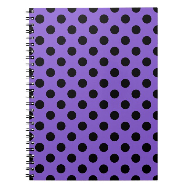 Black polka dots på lavender anteckningsbok (Framsidan)