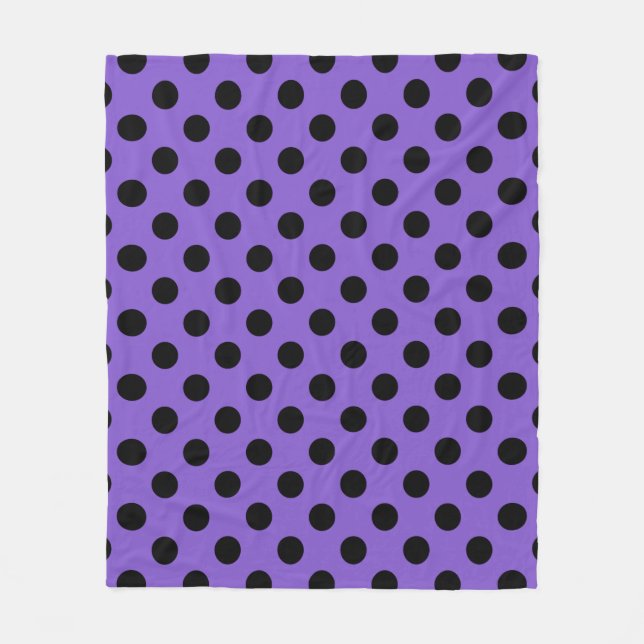Black polka dots på lavender fleecefilt (Framsidan)