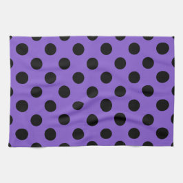 Black polka dots på lavender kökshandduk