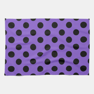 Black polka dots på lavender kökshandduk