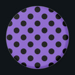 Black polka dots på lavender magnet<br><div class="desc">Black polka dots på lavender</div>