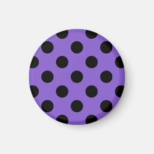 Black polka dots på lavender magnet