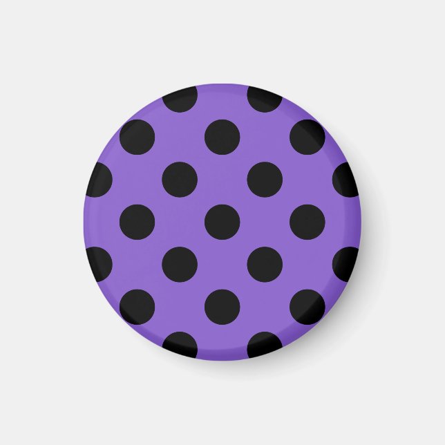 Black polka dots på lavender magnet (Framsidan)