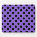 Black polka dots på lavender musmatta<br><div class="desc">Black polka dots på lavender</div>