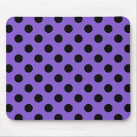 Black polka dots på lavender