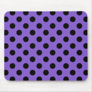 Black polka dots på lavender musmatta