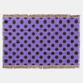 Black polka dots på lavender mysfilt