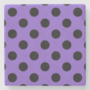 Black polka dots på lavender stenunderlägg