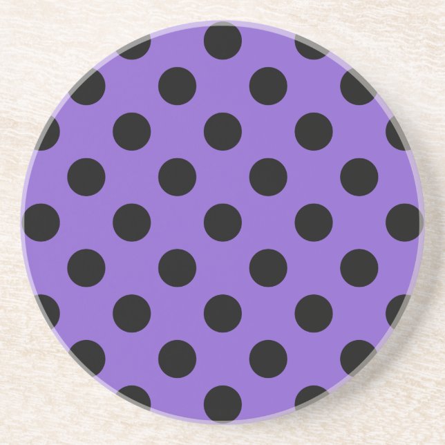 Black polka dots på lavender underlägg (Framsidan)