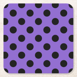 Black polka dots på lavender underlägg papper kvadrat
