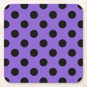 Black polka dots på lavender underlägg papper kvadrat