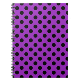 Black polka dots på lila anteckningsbok med spiral