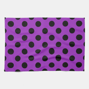 Black polka dots på lila kökshandduk