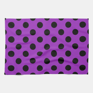 Black polka dots på lila kökshandduk
