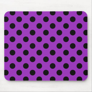 Black polka dots på lila musmatta