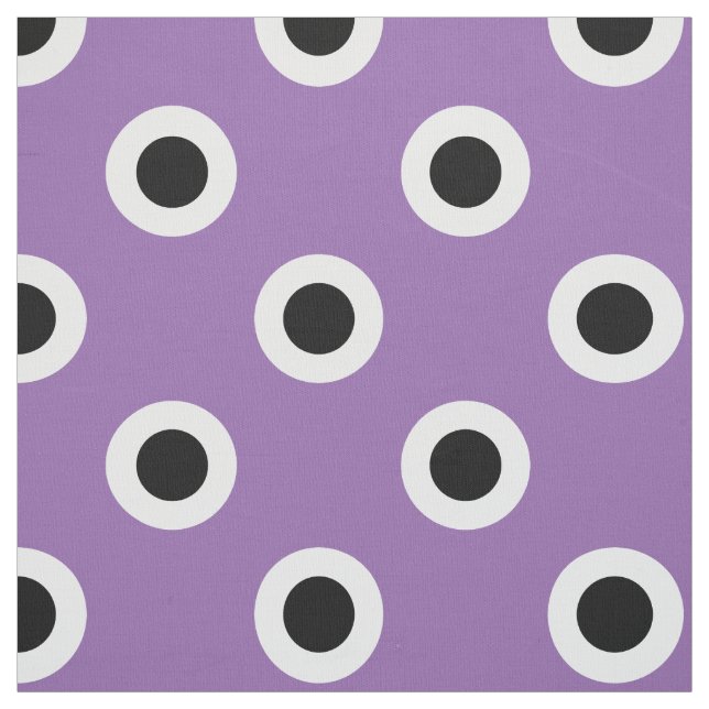 Black Polka dots på Lila Tyg (Provkarta)