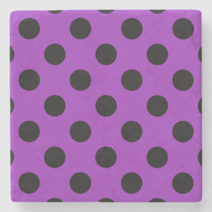 Black polka dots på lila underlägg sten