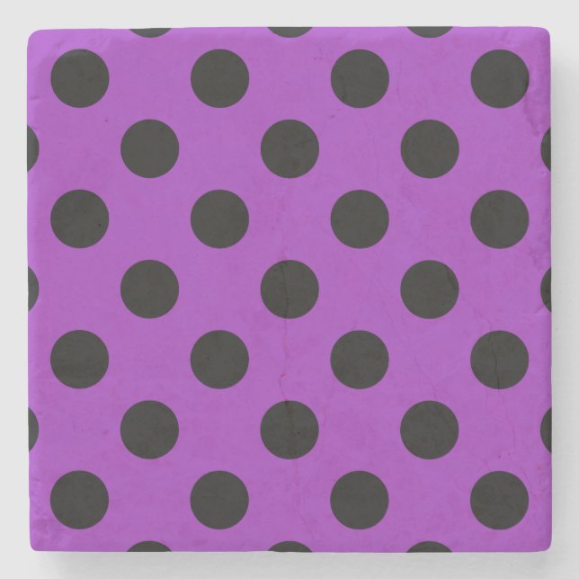 Black polka dots på lila underlägg sten (Framsidan)