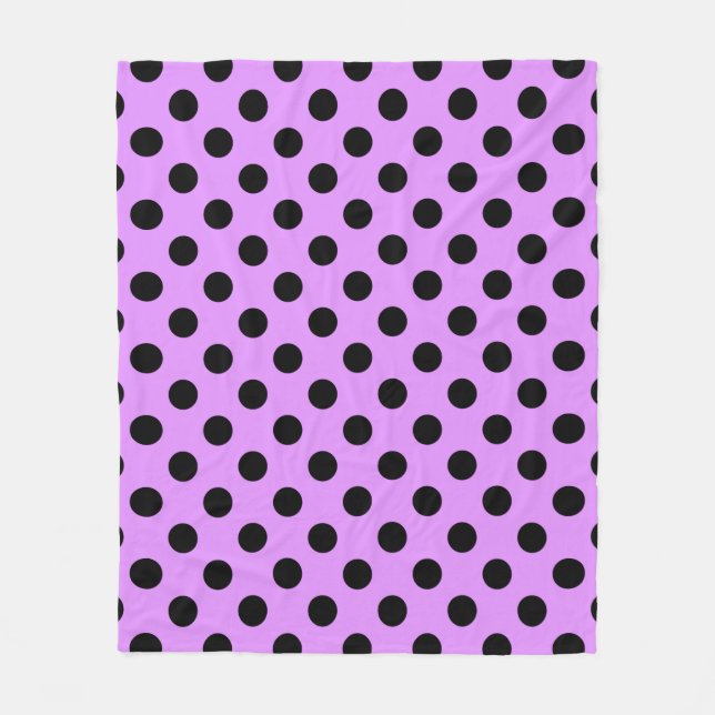 Black polka dots på lilac fleecefilt (Framsidan)