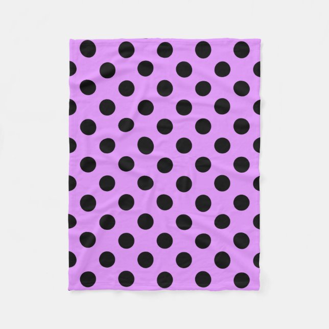 Black polka dots på lilac fleecefilt (Framsidan)