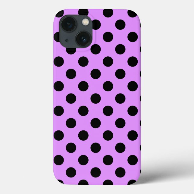 Black polka dots på lilac Fodral-Mate iphone case (Baksida)