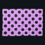 Black polka dots på lilac kökshandduk<br><div class="desc">Black polka dots på lilac</div>
