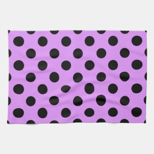 Black polka dots på lilac kökshandduk