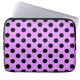 Black polka dots på lilac laptop fodral