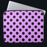 Black polka dots på lilac laptop fodral<br><div class="desc">Black polka dots på lilac</div>