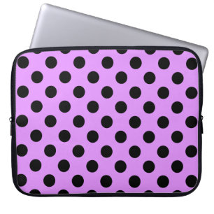 Black polka dots på lilac laptop fodral