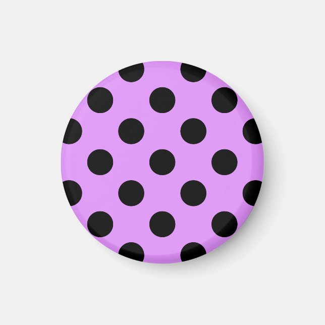 Black polka dots på lilac magnet (Framsidan)
