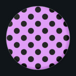 Black polka dots på lilac magnet<br><div class="desc">Black polka dots på lilac</div>