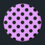 Black polka dots på lilac magnet<br><div class="desc">Black polka dots på lilac</div>